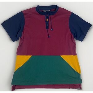 Vintage Blairsport Color Block Shirt Drawstring Women's 2x Made In USA 80s 90s